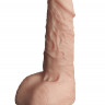 Телесный фаллоудлинитель с мошонкой Cock Next - 17 см.