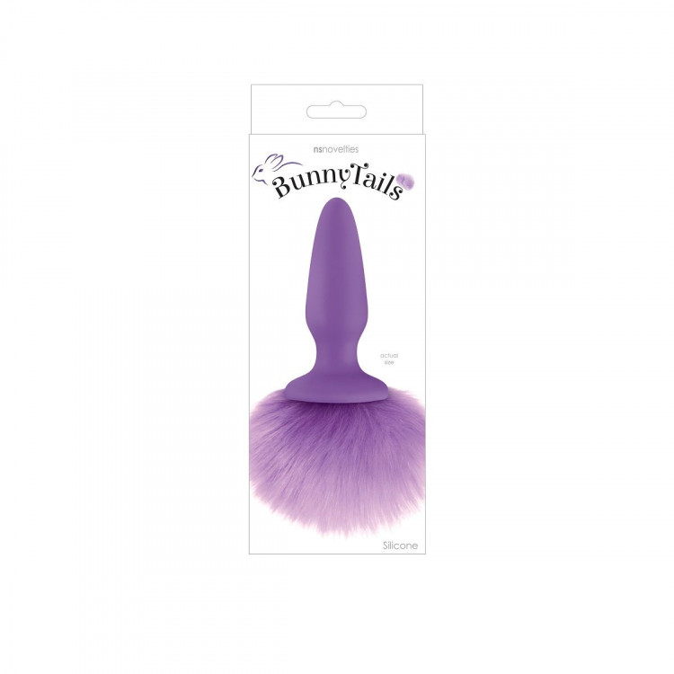Фиолетовая анальная пробка с фиолетовым заячьим хвостом Bunny Tails Purple
