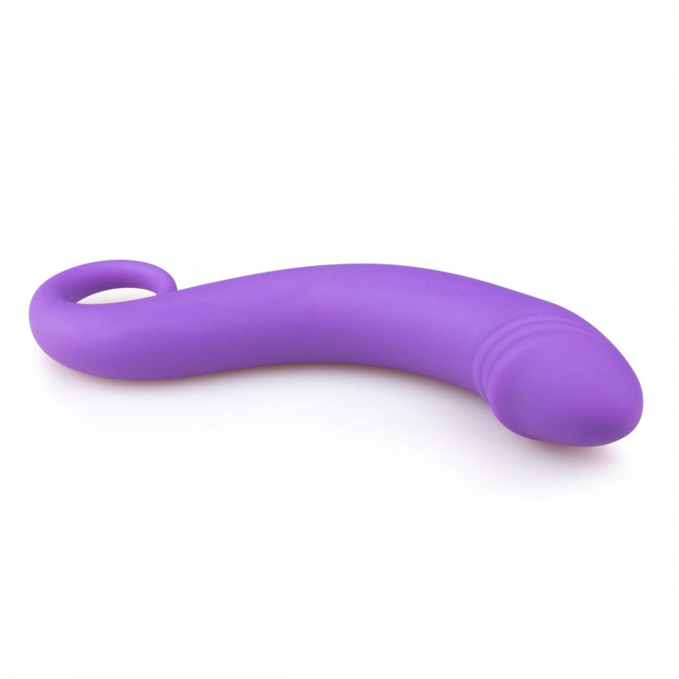 Фиолетовый анальный фаллоимитатор Curved Dong - 17,5 см.