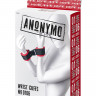Красно-черные велюровые наручники Anonymo