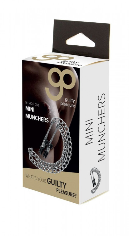 Зажимы на соски Mini Munchers Nipple Clamps с цепью