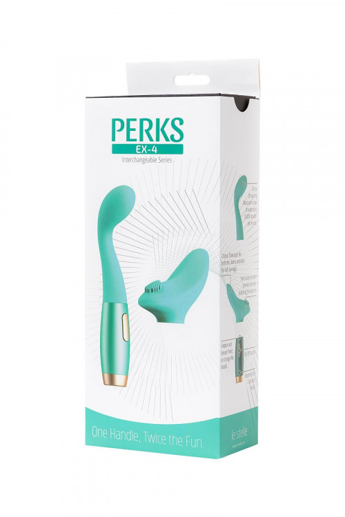 Нереалистичный вибратор Le Stelle PERKS SERIES EX-4 с 2 сменными насадками