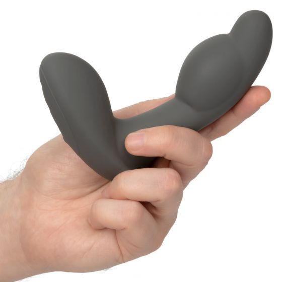 Серый стимулятор простаты Remote Control Inflatable Probe с вибрацией и функцией расширения - 11,5 см.