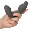 Серый стимулятор простаты Remote Control Inflatable Probe с вибрацией и функцией расширения - 11,5 см.