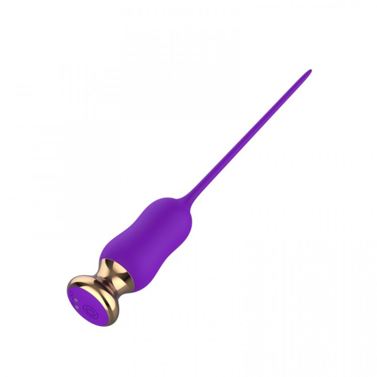 Фиолетовый тонкий стимулятор Nipple Vibrator - 23 см.