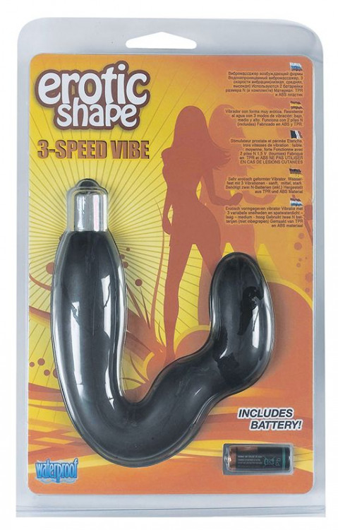 Чёрный вибратор для G-стимуляции EROTIC SHAPE