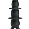 Черная анальная ёлочка с богатым рельефом - 13,2 см.