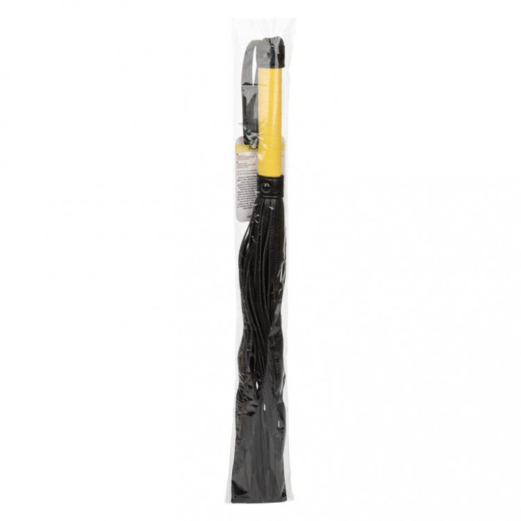 Черная плеть с желтой рукоятью Boundless Flogger - 69,25 см.