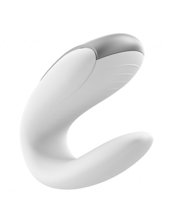 Белый вибромассажёр для пар Satisfyer Double Fun