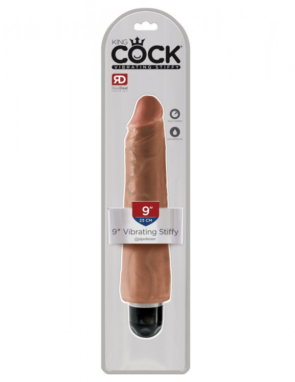 Кофейный вибратор-реалистик 9  Vibrating Stiffy - 27,9 см.