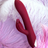 Бордовый вибратор-кролик Sangra - 20,5 см.
