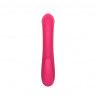 Розовый изогнутый вибромассажер-реалистик - 19,4 см.