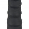 Чёрный вибратор с ребрами Bendy Ripple - 16,5 см.