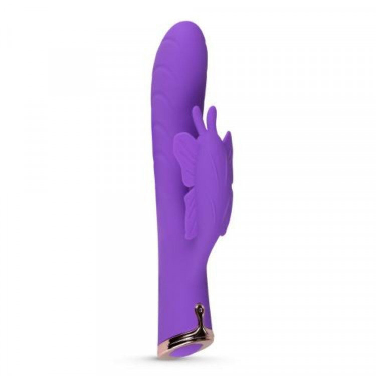 Фиолетовый вибратор-кролик The Princess Butterfly Vibrator - 20,5 см.
