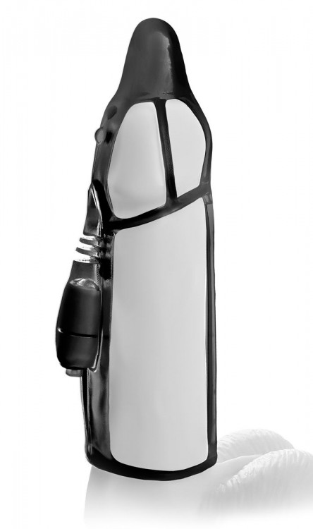 Чёрная вибронасадка  Vibrating Cock Rocket - 17,7 см.