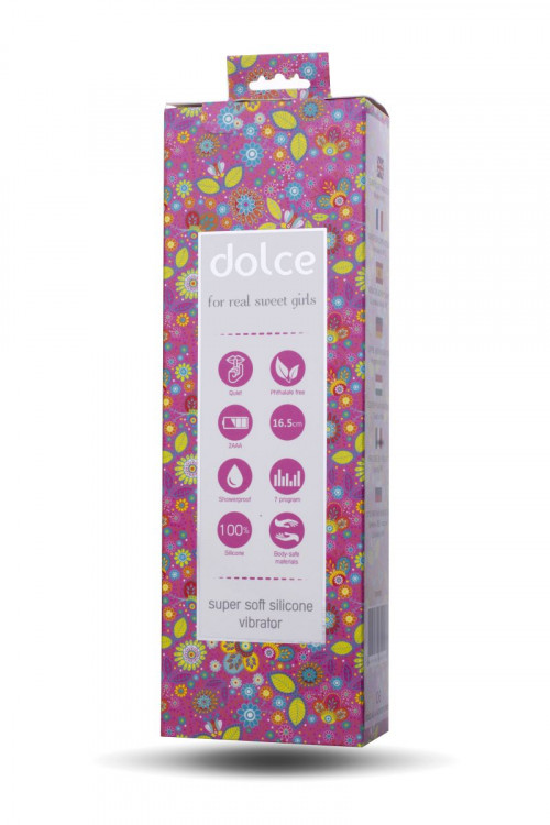 Ярко-розовый вибратор Dolce Leo - 16,5 см.