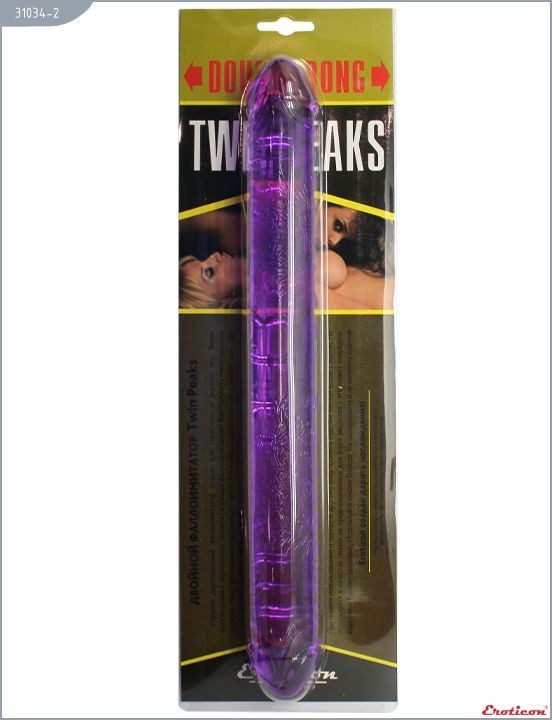 Фиолетовый фаллоимитатор Twin Peaks - 33,5 см.