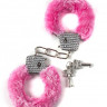 Розовые наручники с кристаллами BONDAGE