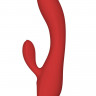 Красный вибратор с клиторальным отростком Sofia - 21 см.