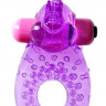 Фиолетовое эрекционное кольцо с вибрацией и коготком для стимуляции клитора