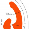 Оранжевый анатомический страпон с вибрацией