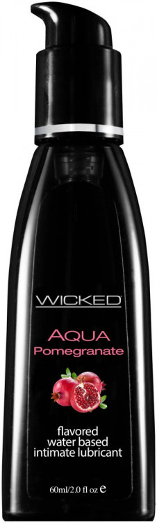 Лубрикант с ароматом граната Wicked Aqua Pomegranate - 60 мл.