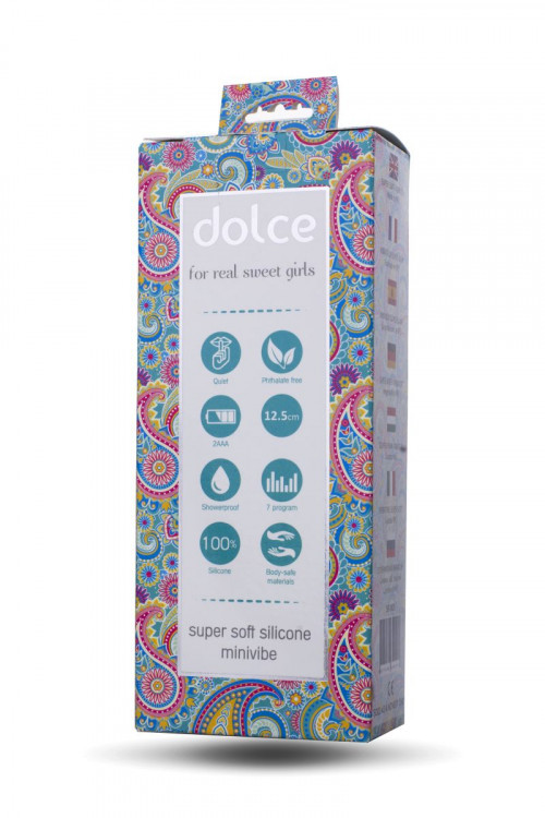 Голубой мини-вибратор Dolce Owen - 12,5 см.