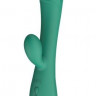Зеленый вибратор-кролик Eridan - 21 см.