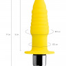 Желтая ребристая анальная вибровтулка - 11 см.
