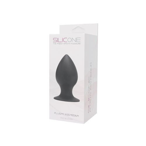 Большая черная анальная втулка среднего размера PLUG MY ASS SILICONE MEDIUM - 10 см.