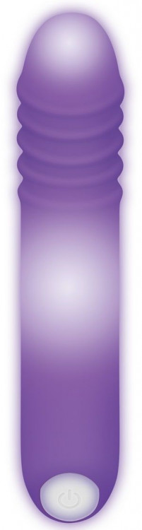 Фиолетовый светящийся G-стимулятор The G-Rave - 15,1 см.