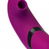 Фиолетовый поворотный вибратор c вакуумной стимуляцией Spinser - 23 см.