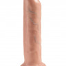 Телесный необрезанный фаллоимитатор на присоске 7  Uncut Cock - 19,1 см. 