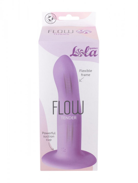 Сиреневый гнущийся нереалистичный фаллоимитатор Flow - 16,6 см.