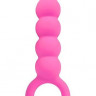 Розовый анальный стимулятор-елочка и ограничителем-колечком - 14,1 см.