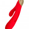Красный вибратор-кролик с двигающимся язычком Patti - 24 см.