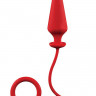 Красное эрекционное кольцо с анальной пробкой MENZSTUFF 4INCH SINGLE RING ANAL PLUG