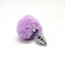 Серебристая анальная пробка с сиреневым помпоном Metal Anal Fluffly Twist Plug S Серебристая анальная пробка с сиреневым помпоном Metal Anal Fluffly Twist Plug S