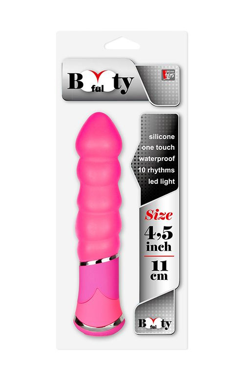 Розовый вибростимулятор BOOTYFUL RIBBED VIBE PINK