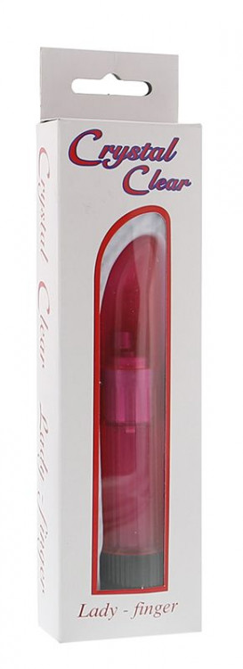 Розовый миниатюрный вибратор Crystalclear Pinki Ladyfinger - 13 см.