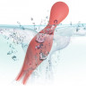Коралловый раздвоенный вибромассажер Siren для клиторального массажа