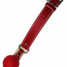 Красный силиконовый кляп-шарик с фиксацией и замочком
