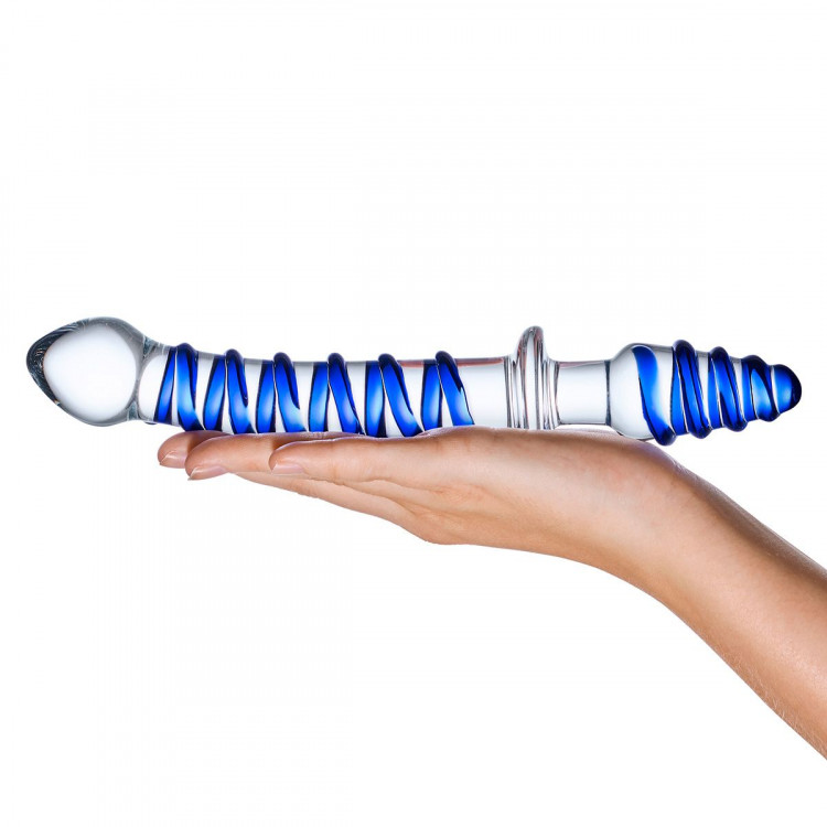 Двусторонний фаллоимитатор с анальной пробкой Mr. Swirly Dildo   Butt Plug - 25 см.