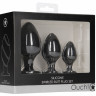Набор из 3 черных анальных пробок Swirled Butt Plug Set