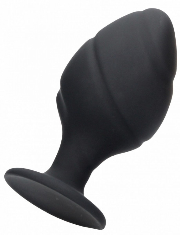 Набор из 3 черных анальных пробок Swirled Butt Plug Set