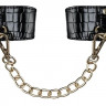 Элегантные черные наручники с цепочкой