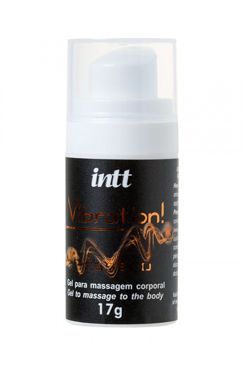 Жидкий массажный гель INTT VIBRATION Peach с ароматом персика и эффектом вибрации - 17 мл.