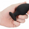 Набор из 3 черных анальных пробок Rippled Butt Plug Set