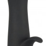 Чёрный вибратор-тюльпан Bendy Tulip с клиторальным лепестком - 16,4 см.