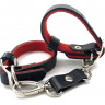 Черно-красные узкие кожаные наручники Provokator